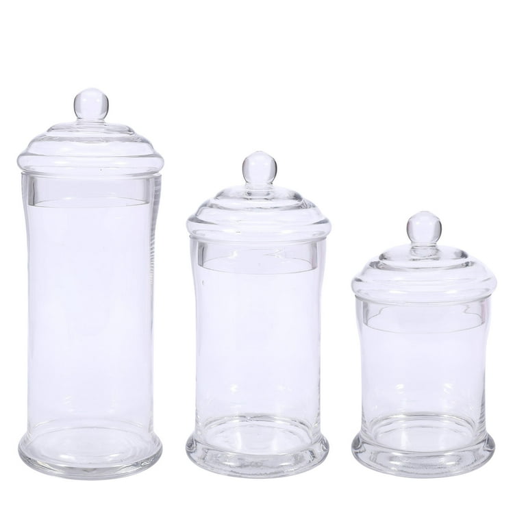 Candy Jars Clear Glass Apothecary Bowls - Set of 3 - Wedding Candy Buffet  Containers (Medium)