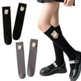 thumbnail image 5 of Godderr Kids Baby Girls Cotton Knee High Socks Youth Girls Autumn Spring Cotton Socks Stockings Tube Socks High Stockings Big Girls Stacked Socks Pile Socks 2 Pairs for 3-12Y, 5 of 8