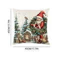 thumbnail image 6 of 18x18 Inch Christmas Throw Pillow Cover with Santa Claus & Blue Bird, Red Green Holiday Decor for Sofa Couch Bed, Festive Winter Scene Pillowcase A, 6 of 6
