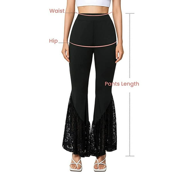 Bell Bottom Flare Pants for Women - High Waisted Stretch Boho Wide