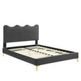 thumbnail image 4 of Modway Current Performance Velvet Twin Platform Bed in Charcoal, 4 of 10