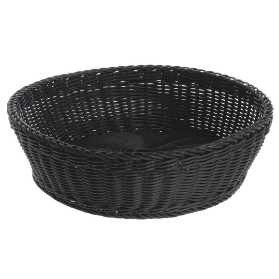 HUBERT Basket Black Plastic Round- 16" Dia x 4 1/2 H