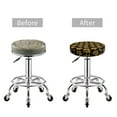 thumbnail image 6 of Picia Maple Leaves With Leopard pattern Round Stool Covers Comfy Seat Covers Stretch Removable WashableChair Slipcover Round Bar Chair Cushion Cover-12 inch, 6 of 7