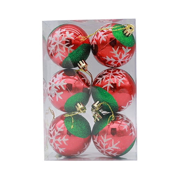 ZZkhGO Shatterproof Christmas Tree Ball Decorations, 60mm Colored Plastic Ornaments Set of 6, Glitter Holiday Decor for Tree Party Wedding Home