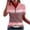 Watermelon Red, variant on KIHOUT Women's Striped Color Block Quarter-Zip Polo Shirt, Short Sleeve Stand Collar Casual and Golf Top with Relaxed Fit