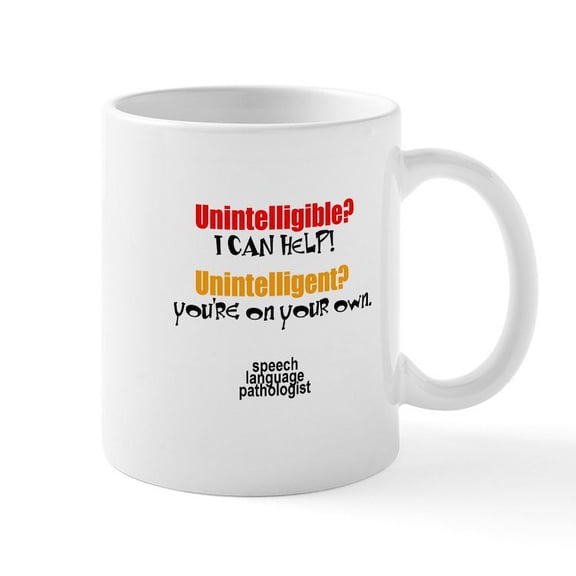 CafePress - INTELLIGIBLE Vs. INTELLIGENT Mug - 11 oz Ceramic Mug - Novelty Coffee Tea Cup