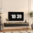 thumbnail image 6 of Floating TV Stand Wall Mounted with 16 Color LEDs,69" Modern TV Stand, Floating TV Cabinet Entertainment Center for 55 60 65 Inch TV,Black, 6 of 19