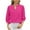 Hot Pink, variant on Timegard Tops for Women Puff 3/4 Sleeve Keyhole Neck Lightweight Blouse Dressy Casual Loose Comfy Tops