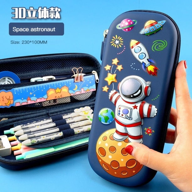 Estuche de lápices de gran capacidad 3D EVA, portalápices, estuche de lápices de dibujos animados bonitos para niñas, niños, papelería escolar, caja de lápices hola suerte unisex
