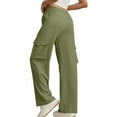 thumbnail image 5 of HAPIMO Women's Wide Leg Denim Pants High Waist Button Fashion Solid Relaxed Trousers Fit Casual Daily Green S, 5 of 8