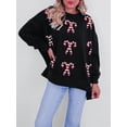thumbnail image 2 of FEORJGP Women’s Christmas Sweatshirts Long Sleeve Pullovers Sparkle Candy Cane Print Jumpers Crew Neck Blouses Oversized Casual Tops for Spring Fall, 2 of 8