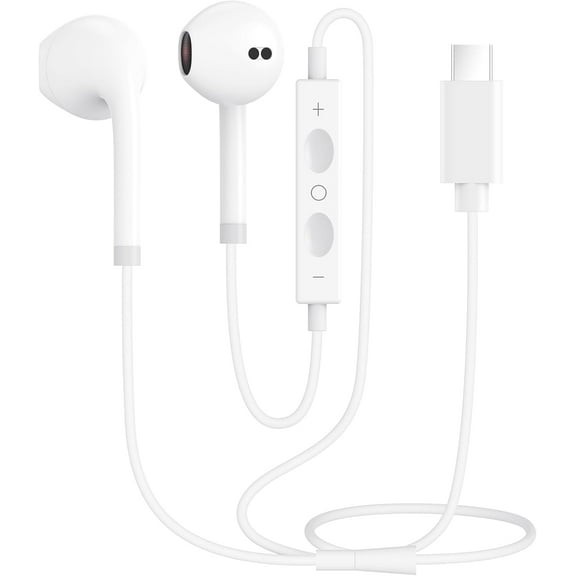 USB C Headphones for iPhone 17 16 15, Type C Earphones with Microphone Volume Control for Apple USB C Wired Earbuds, Samsung Galaxy S25 S24 S22 S21 S20, iPad Pro,Pixel 9 8 7