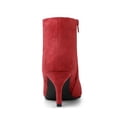 thumbnail image 3 of BLISSFUL STEP Women's Pointed Toe Zip Stiletto Ankle Boots Reds 5.5, 3 of 8