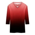 thumbnail image 5 of Taylonsss Women's Fashion Casual V-neck 3/4 Sleeve Top, 5 of 5