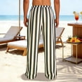 thumbnail image 5 of hotojiny Men's Striped Pants Casual Linen Pants Comfortable Elastic Waist Summer Trousers Loose Fit Lightweight Beach Clothes, 5 of 6