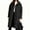 Black, variant on Kukoosong Women's Winter Wool Coat, Casual Lapel Single-Breasted Peacoat, Elegant Wool Blend Solid Color Over Coat
