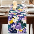 thumbnail image 4 of Abstract Tropical Leaves Floral Table Runner 13x90in Non-Slip Cotton Linen Table Runners, Summer Blossom Floral Dresser Scarves TableRunner for Dinner Kitchen Dining Wedding Party, 4 of 8