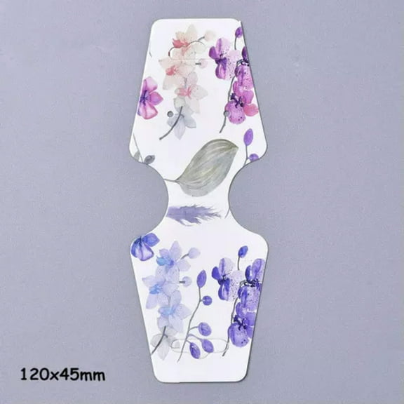 GKNET 100x Necklace Display Cards Holder Blank Paper Hanging Delicate Jewelry Tags Fold Over-Flower #01