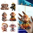 thumbnail image 5 of Monkey Acrylic Pendant Car Rearview Mirror Charm Keychain, Bag Pendant B8J XBX, 5 of 9