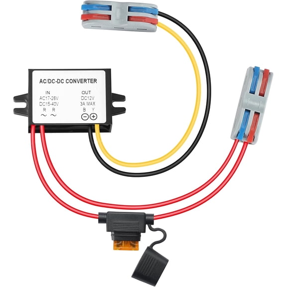 MZHOU Voltage Convertor AC 24V to DC 12V Buck Voltage Waterproof Power Module with Fuse for Car Step Down Converter (3A)
