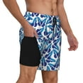 thumbnail image 2 of Daiia Blue Butterflies Mens Swim Trunks Swim Shorts Quick Dry Swim Shorts with Mesh Lining Pockets-Large, 2 of 9