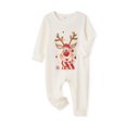 thumbnail image 3 of SUNSIOM Ensemble de Noël Assorti pour la Famille Imprimé Élan Manches Longues Col Rond Hauts/pantalons Rayés, 3 of 10
