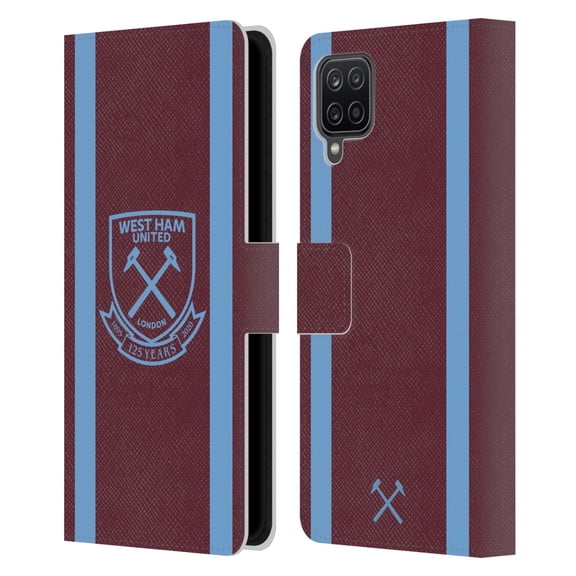 Head Case Designs Officially Licensed West Ham United FC 2020/21 Crest Kit Home Leather Book Wallet Case Cover Compatible with Samsung Galaxy A12 (2020)