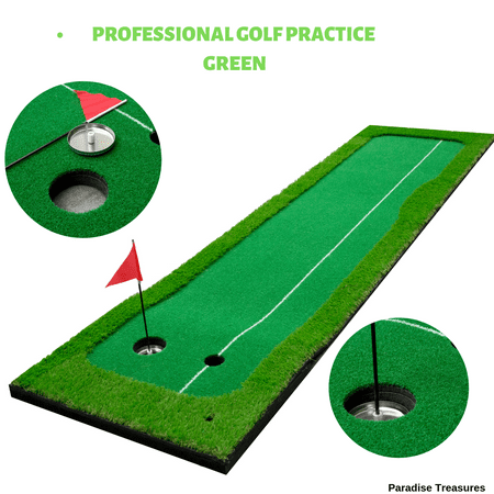 Golf Putting Green System Professional Practice Green Long Challenging Putter Indoor/Outdoor Golf Simulator Training Mat Aid Equipment great Gift for Dad(2.6ftx10ft 2 lane
