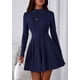 thumbnail image 2 of Vestido PRETTYGARDEN 2025 Azul Marino Manga Larga Acampanado XXL, 2 of 8