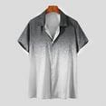 thumbnail image 4 of WREESH Men's Comfortable Button Down Shirts Fashion Printing Short Sleeve Turndown Collar Gradient Shirts Color Blocking Tops Gray, 4 of 5