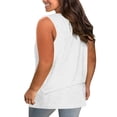 thumbnail image 6 of CFLVAEK Womens Plus Size Tank Tops Loose Fit Criss Cross V Neck Shirts Casual Sleeveless Summer Shirt Solid Color Going Out Tank Top White XXXL, 6 of 6