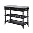 thumbnail image 1 of Pemberly Row French Stainless Steel Top Kitchen Cart- Black Wood, 1 of 10