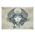 thumbnail image 1 of Zodiac Cutting Board, Astrological with Girl Earth Element in Female Form Graphic Design, Decorative Tempered Glass Cutting and Serving Board, Large Size, Black and Tan, by Ambesonne, 1 of 1