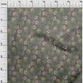thumbnail image 2 of oneOone Cotton Cambric Light Gray Fabric Leaves & Flower Floral Sewing Craft Projects Fabric Prints By Yard 42 Inch Wide, 2 of 4
