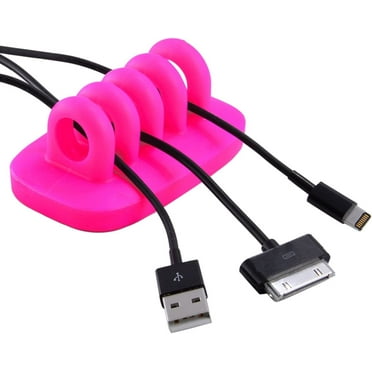 Cable Clip Holder Weighted Desktop Cord Management Fixture (Pink)