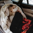 thumbnail image 5 of Throw Blanket Red-Loongs-Dragon Soft Cozy Fleece Flannel Blanket Home Decor for Couch Sofa Bed 80"x60", 5 of 7