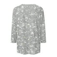 thumbnail image 4 of JGNGSHN Sequin Tops for Women 3/4 Sleeve Shirts Trendy Crewneck Party Shimmer Embellished Tshirt Sparkle Glitter Party Puff Tunic Top Blouse, 4 of 5