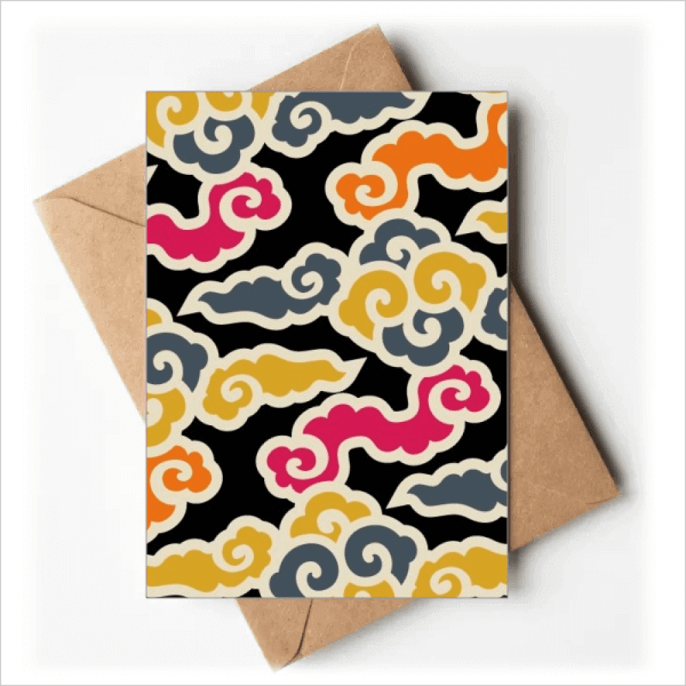 Chinese Japanese Style Auspicious Clouds Greeting Cards You are Invited Invitations