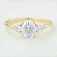 thumbnail image 2 of solitaire jewels 1.35CT Oval Moissanit Three Stone Engagement Ring For Women, 14K Yellow Gold, 2 of 5
