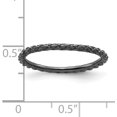 thumbnail image 4 of Solid Sterling Silver Stackable Expressions Black-plated Criss-cross Ring - Ring Size 9.0, 4 of 7