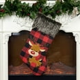 thumbnail image 6 of Walbest Christmas Stocking Large 18.7 inches Bag Container Tree Hanging Ornament Decor - Xmas Stocking Burlap with Large Plaid and Plush Faux Fur Cuff for Family Party Xmas Tree Decoration, 6 of 7