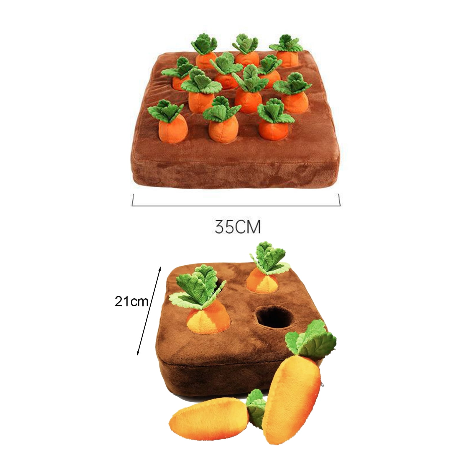 YIFAEUX Carrot Patch Cat Toy Interactive Plush Carrot Patch Toy with 4/12 Squeaky Carrots Pet Puzzle Toy for Indoor Cats