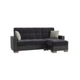 thumbnail image 3 of Ottomanson Origins Modern Convertible L-Shaped Sectional Sofa, Black Microfiber, 3 of 7