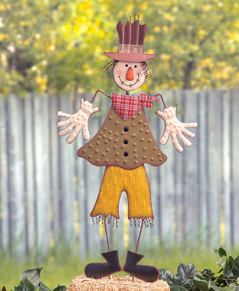 Silly Scarecrow Garden Stakes Standing approx 3 feet (Standing