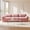 Pink, variant on FurnitureR 114" Modular Sectional Sofa, Ultra-Soft Fluffy Plush Fabric Cloud Couch with Throw Pillows, No Assembly Required, 3-Piece Overstuffed Floor Sofa for Living Room, Home Theater,Chocolate