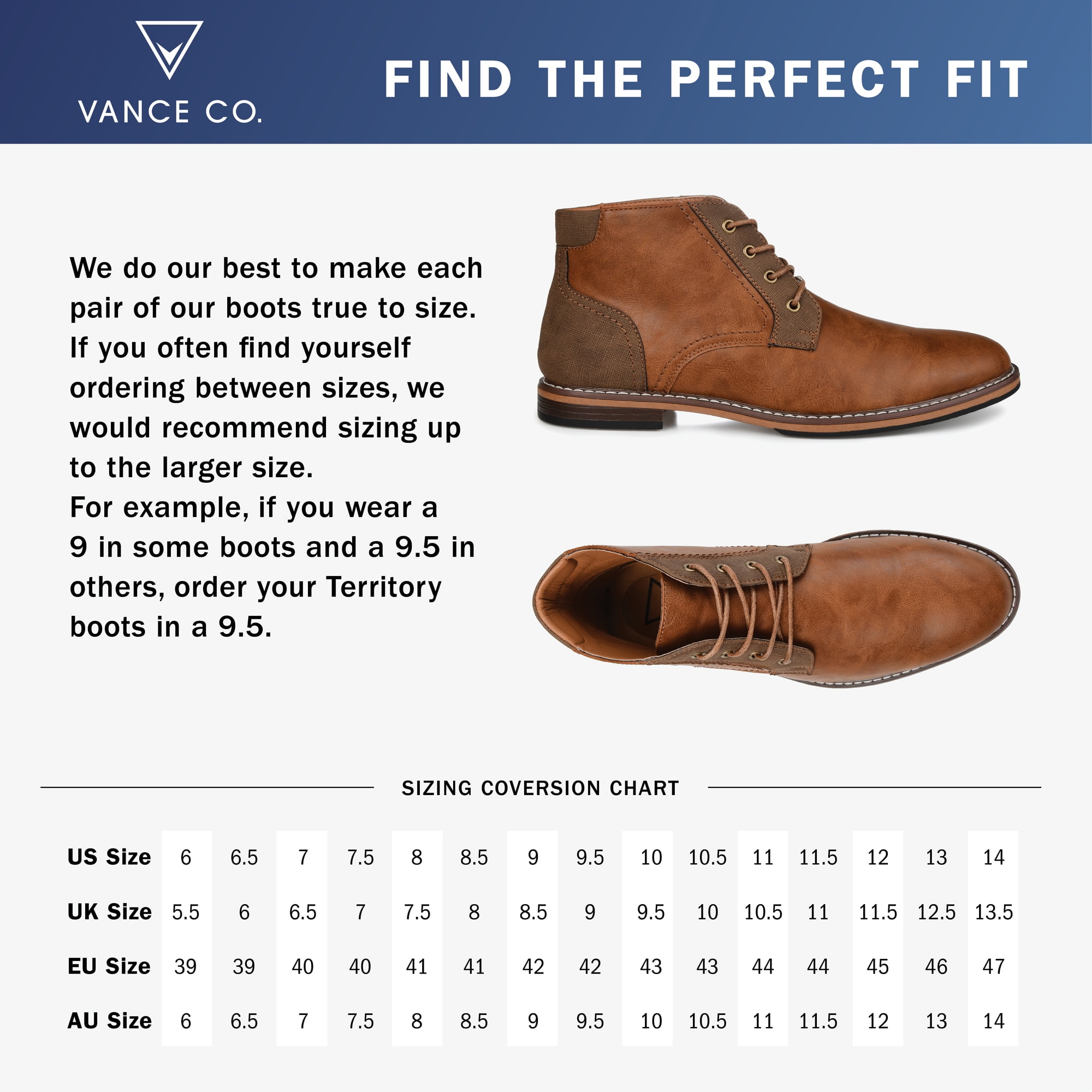 Vance Co. Mens Franco Tru Comfort Foam Lace-up Round Toe Chukka Boot