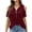 Wine, variant on Jewelreauty Plus Size Tunic Tops for Women Casual Cold Shoulder Half Zipper Tees Summer Short Sleeve Tshirts (S, Black)