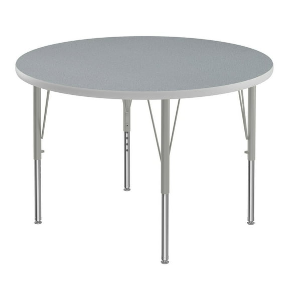 Correll 36" Round Commercial Laminate Wood Top Activity Table in Gray Granite