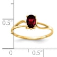 thumbnail image 2 of Primal Gold 14 Karat Yellow Gold 6x4mm Oval Garnet Checker Ring, 2 of 4