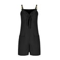 thumbnail image 5 of aidice Womens Summer Dresses Shorts off Shoulder Sleeveless Linen Cotton Tank Tops with Pockets Casual Jumpsuits, 5 of 7